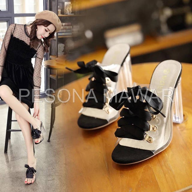 PESONA MAWAR - SANDAL WANITA HAK KACA MUKA PITA