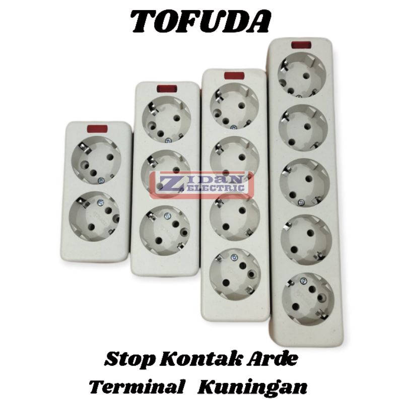 Stop Kontak Arde 1 2 3 4 5 6 Lubang Terminal Kuningan Lampu Tofuda