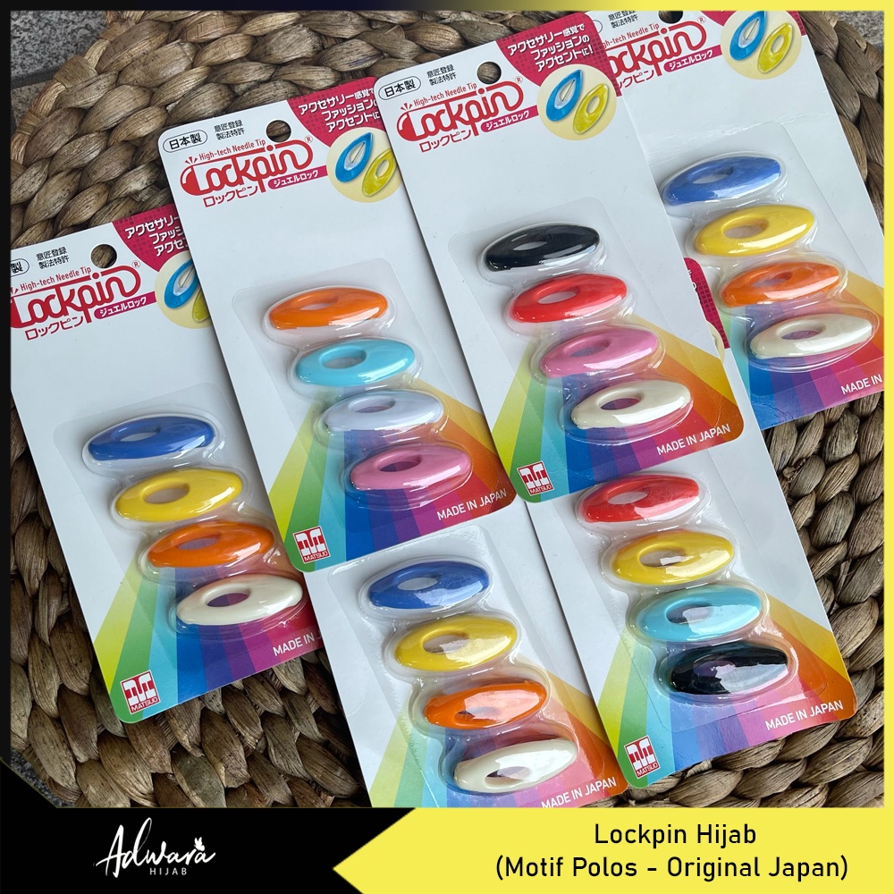 ADWARA HIJAB Peniti Jilbab Lockpin Pigeon Anti Karat Ori Japan Motif Oval