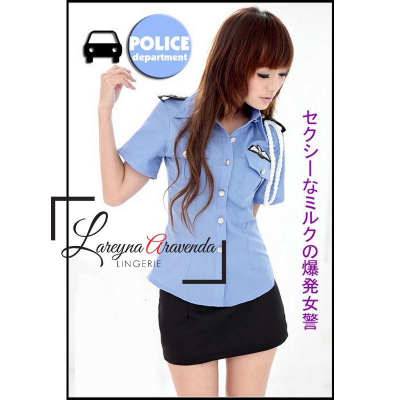 Set Lingerie Sexy + Rok Mini Model Cosplay Japan Police LG130