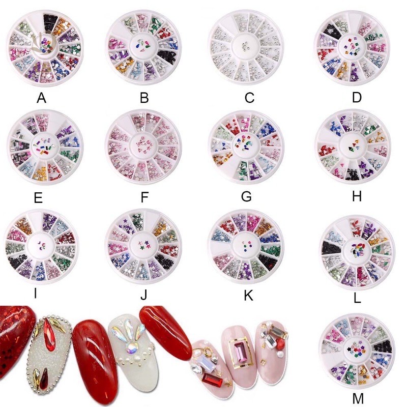 Manik Hias KUKU Rhinestones nail art wheel manik-manik kuku