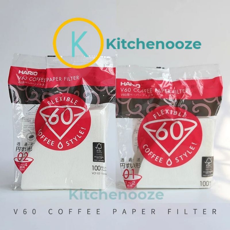 Hario Filter Paper V60 Hario White | 01/02 I Kertas Saring Ampas Kopi