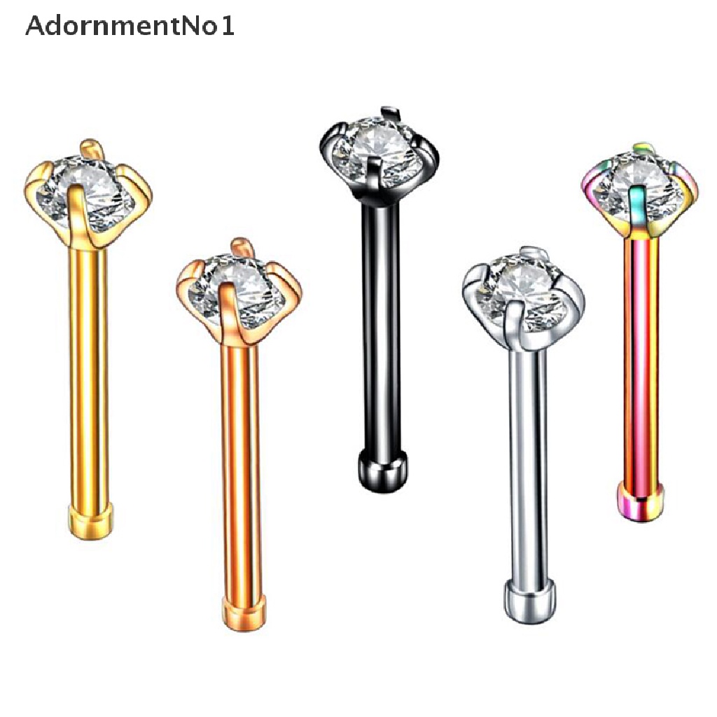 (AdornmentNo1) 5pcs / Set Cincin Tindik Hidung / Tubuh 20G Aksen Kristal Warna-Warni Untuk Perhiasan Wanita