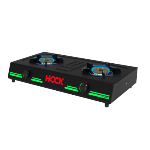 [ HOCK ] Kompor Gas 2 Tungku Hock Elegant HP-200 EV tungku kuningan! - Doff Black