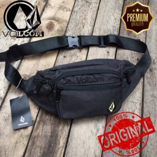 Tas Pinggang Volcom Icon Black Dark Grey  Original