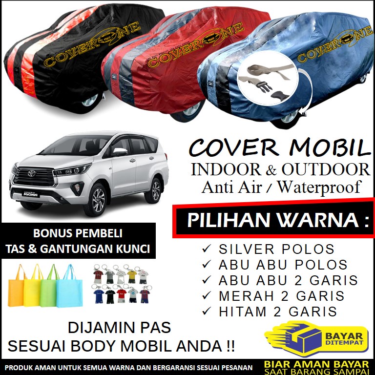 Selimut Sarung Body Cover Innova Reborn / Mantel Penutup Mobil Innova Reborn / Cover Mobil Outdoor Indoor / Selimut Mobil / Sarung Mobil / Cover Mobil Waterproof Anti Air Free Pengikat Ban