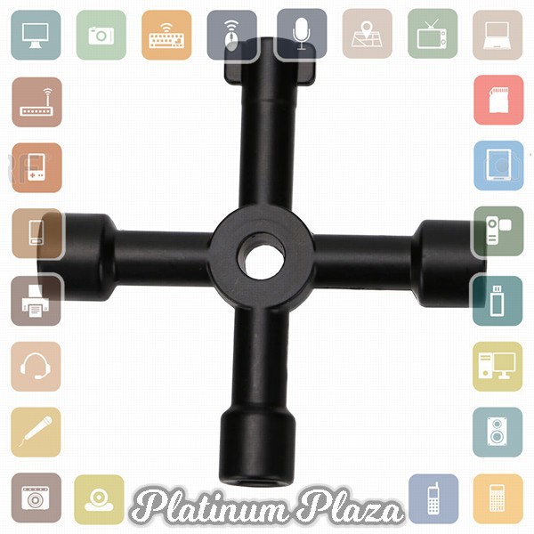 DIHAKI Kunci Pas Multifungsi 4 in 1 Universal Elevator Cross Triangle Key - LXX3116 - Black`3A3T8B-