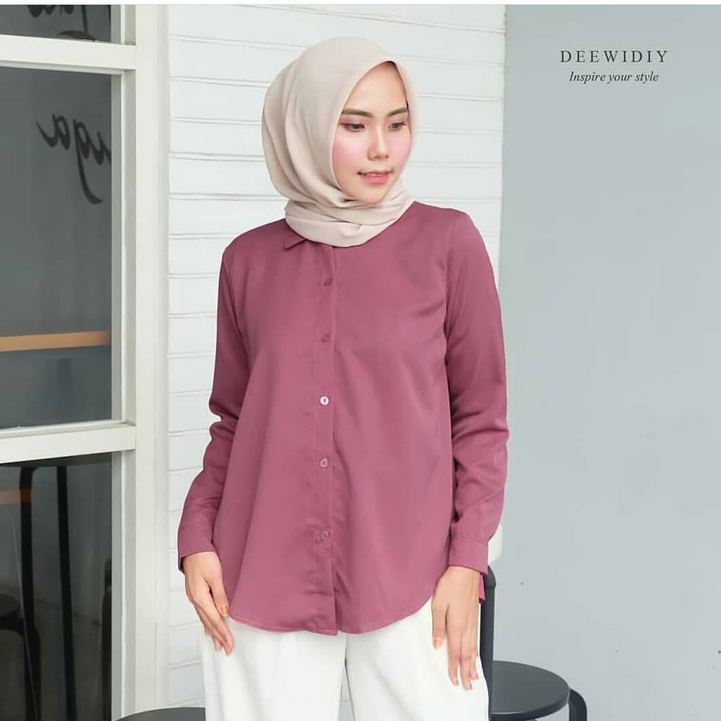 Kemeja Basic Wanita Premium Bahan Toyobo Supreme