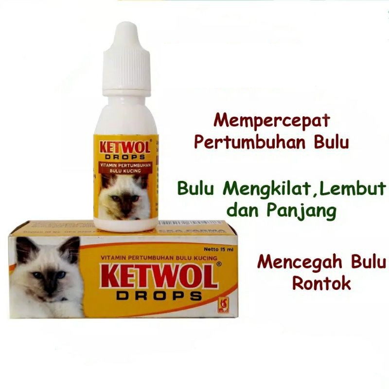 15ml KETWOL DROPS - Vitamin Pertumbuhan Bulu Kucing