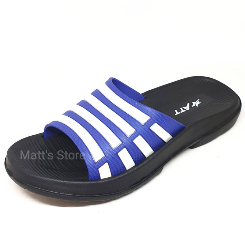 Sandal slop karet pria ATT ADS 1006 - size 39 - 42-Hitam / biru