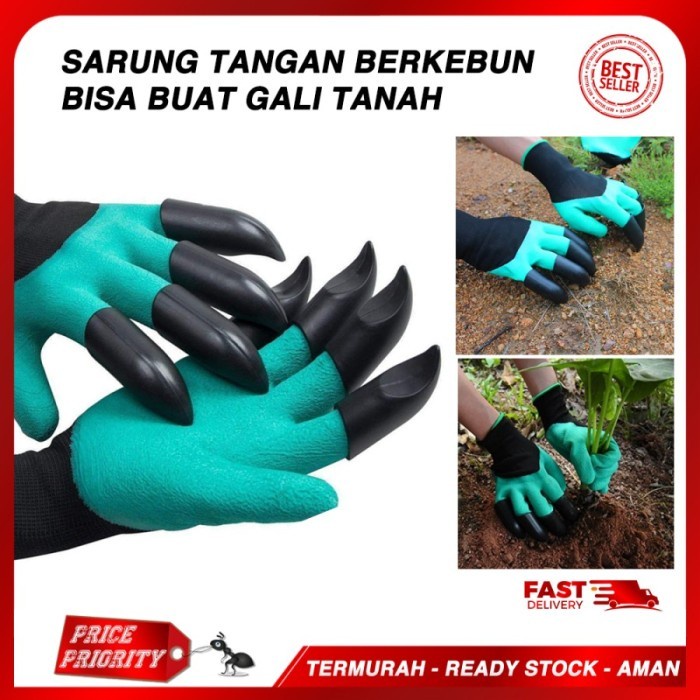 Sarung Tangan Kebun Berkebun Bertani Cakar Gali Tanah / Garden Gloves MURAH