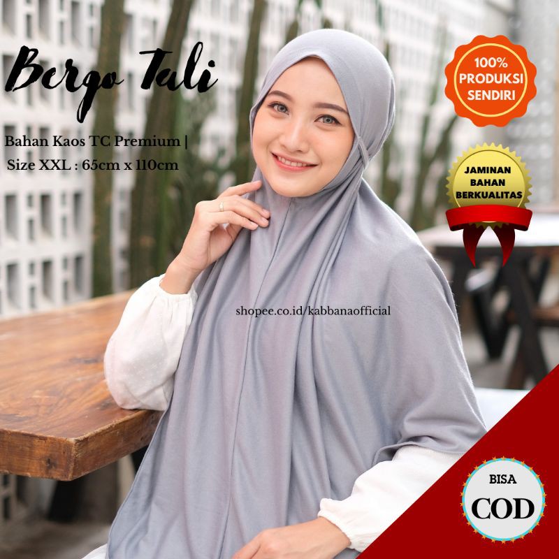 Jilbab Instan Kaos Non Pet Tali Hijab Khimar Maryam Kerudung Bergo Instan Jlibab Murah Grosir Size X