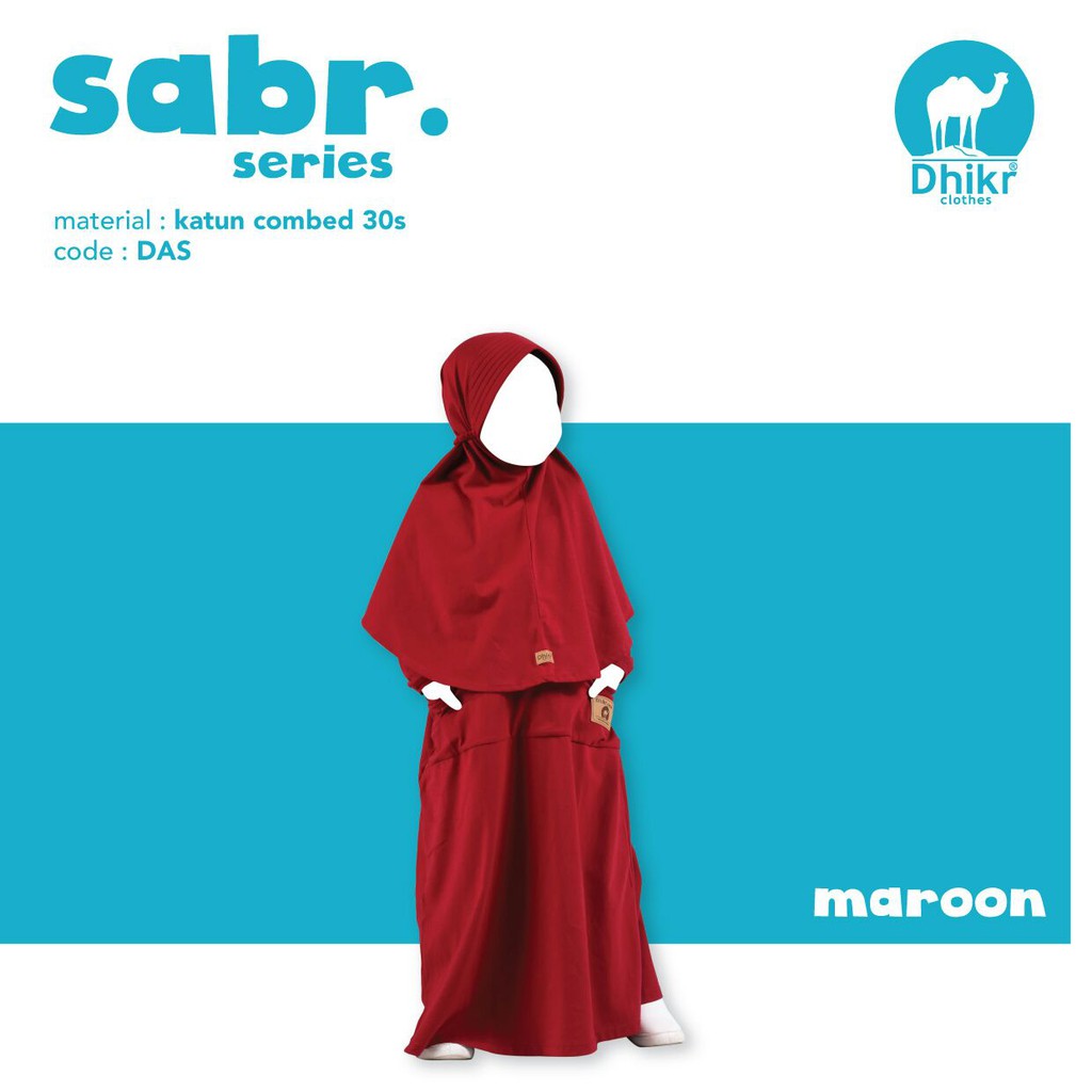Gamis Basic MERAH MARUN Dhikr SABR seris  Anak