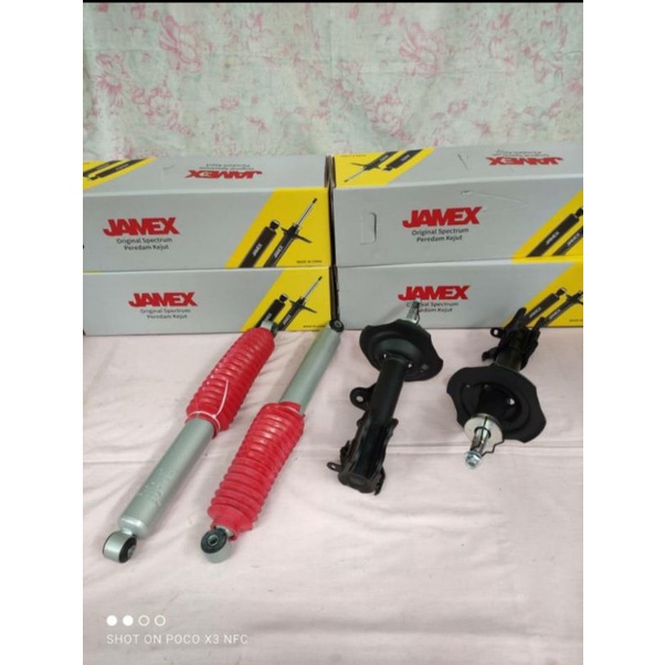 PAKET SHOCK BREAKER JAMEX HITAM RUSH / TERIOS 2008- 2017 DEPAN - BELAKANG