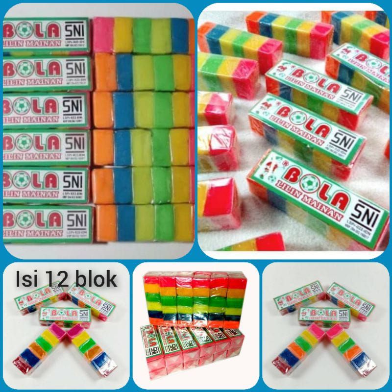 plastisin/ lilin mainan anak warna warni merk BOLA ukuran kecil