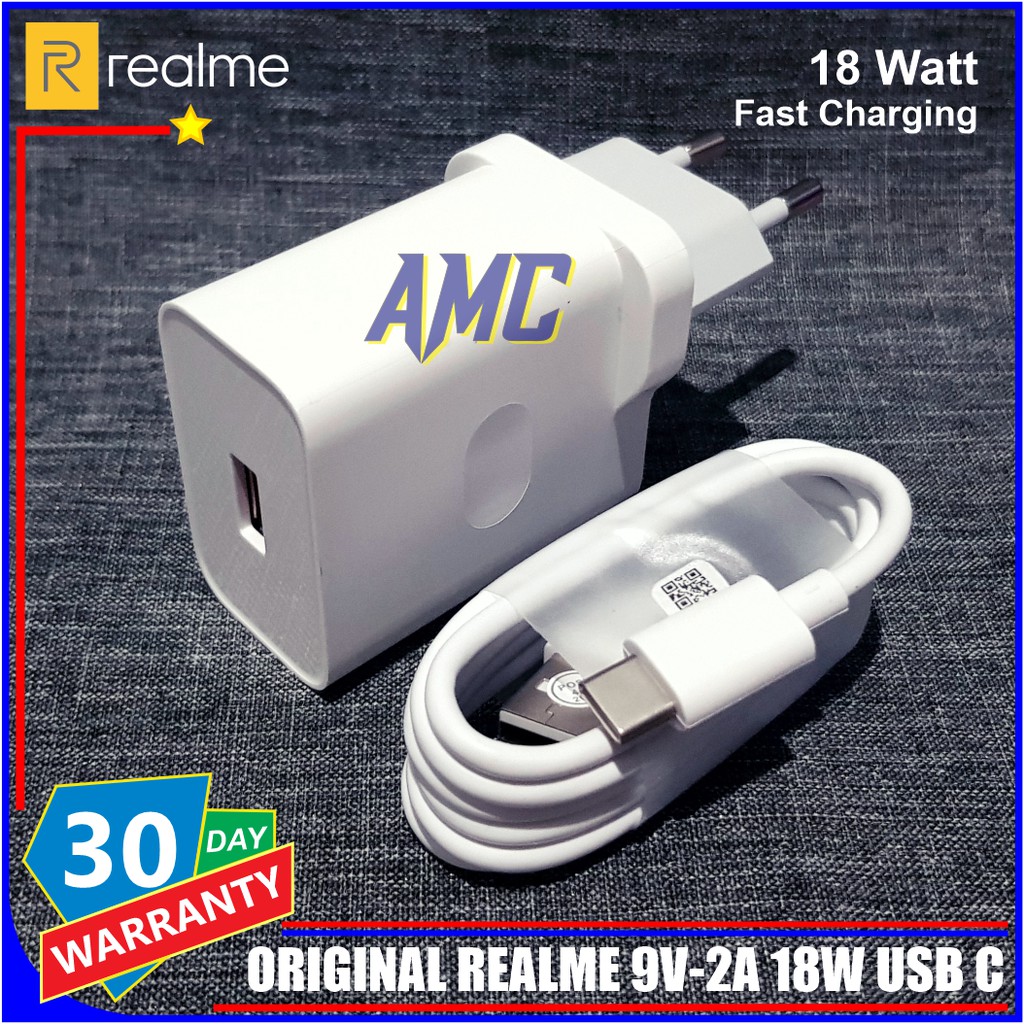 Charger Realme 6i Realme 7i ORIGINAL 100% Fast Charging 18 Watt USB C