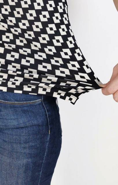 Contrast deo print babydoll top