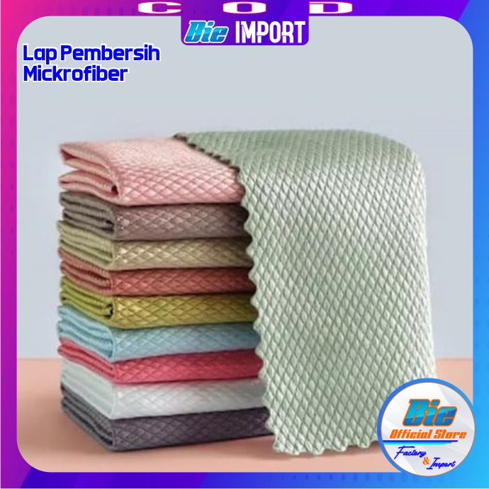 Kain Lap Cermin &amp; Peralatan Dapur Mikrofiber Serbaguna Premium Impor Best Seller