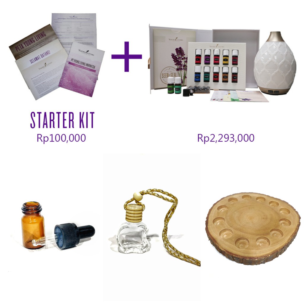 SALE Paket Premium Young Living Diffuser + 12 Essential oils Bonus Diffuser Bag PEP PSK starter kit