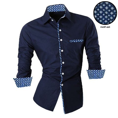 [dalton dongker OT] kemeja pria katuns stretch biru dongker