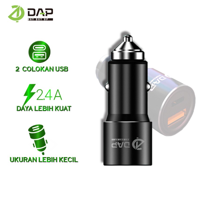 Charger Mobil DAP D-CCP4 Car Charger Fast Charging 3.0 + PD3.0 2 Out