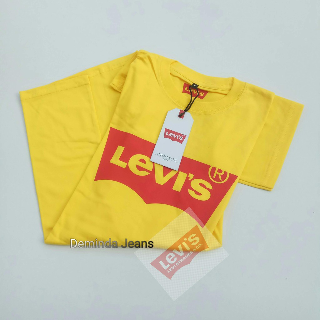 Kaos Pendek Oblong Pria Wanita Logo Levi Reguler Size M L XL XXL Terbaru 2023