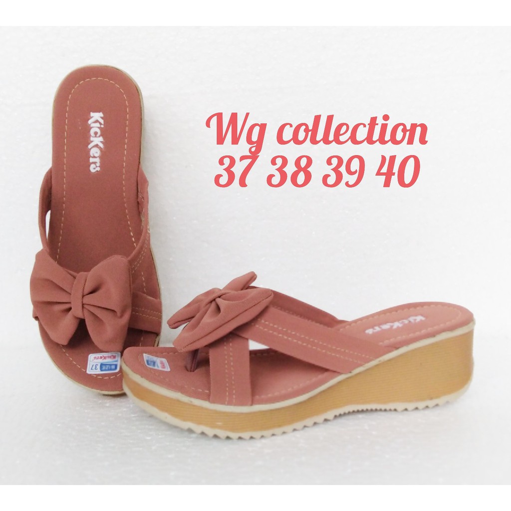 Sandal Wanita Kickers Wedges Warna Salem model Stylish HAG-057-SALEM-1