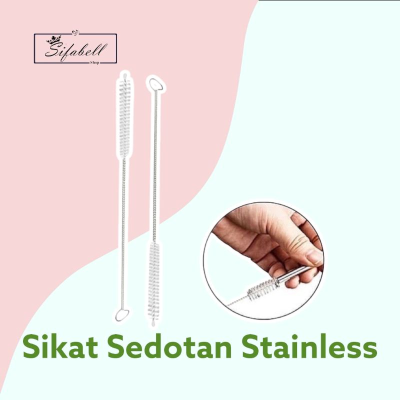 Sikat Sedotan Stainless Steel Brush Straw Kawat Alat Pembersih Sedotan