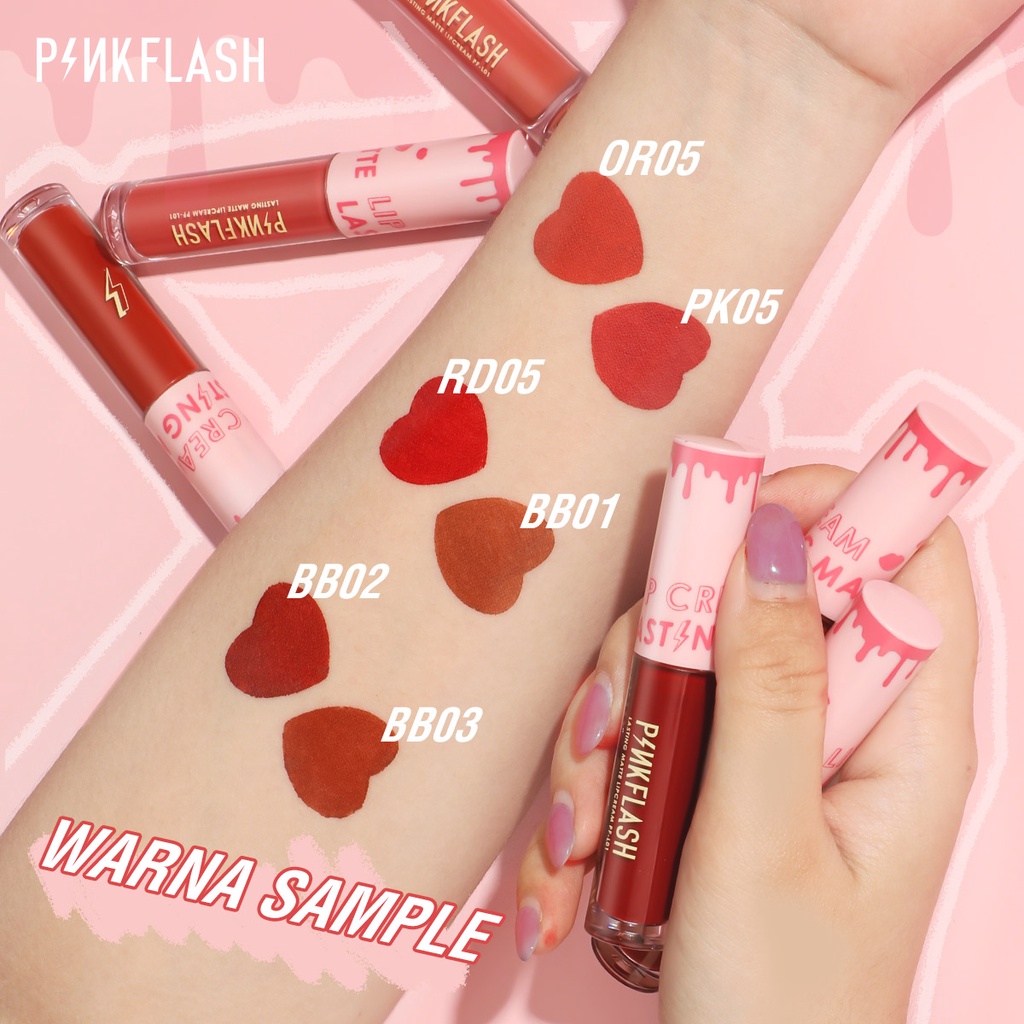 PINKFLASH Matte Lipstik Waterproof Lip Gloss  tahan lama anti air Lip Tint