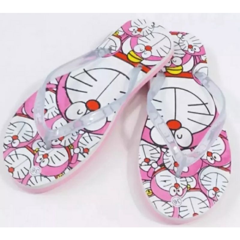 Sandal Jepit Jelly Perempuan Motip Doraemon Terbaru