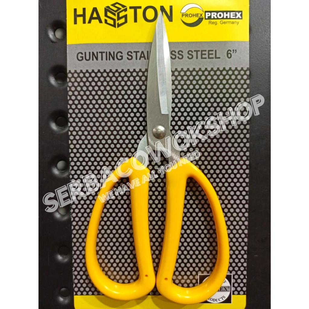 Hasston Gunting Serbaguna 6 Inch Stainless Steel Prohex Termurah Berkualitas