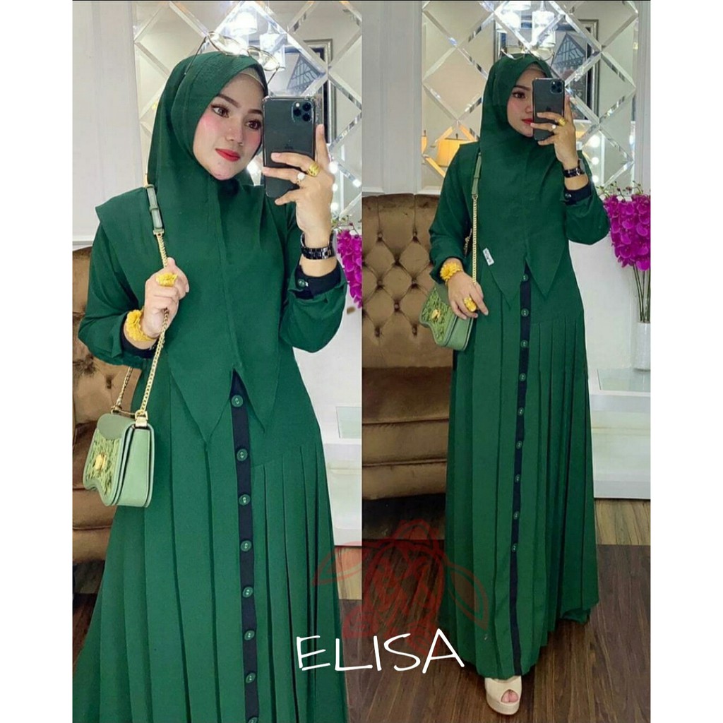 COD ✔ SYARI JUMBO ELIZA mF / BUSANA GAMIS ELISA BERGO BEST SELLER !! / MAXI ELISA LD110cm