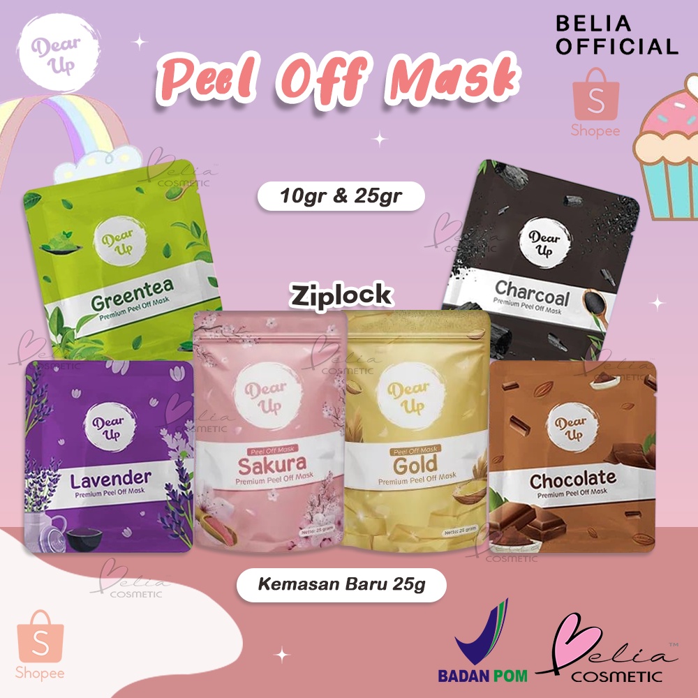 ❤ BELIA ❤ DEAR UP Peel Off Mask 10g 25g Zip Lock | Masker Wajah | Peel Off Mask Ziplock 10 g 25 g (✔ BPOM)