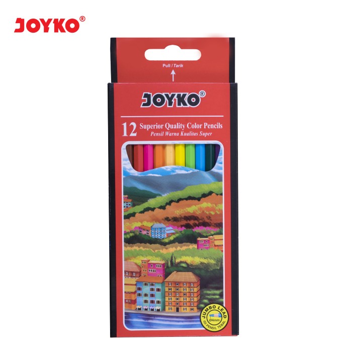 

WARNAPENSIL- JOYKO PENSIL WARNA ISI TEBAL JUMBO LEAD COLOR PENCILS HEXAGONAL GRIP - 12WARNA CP-113
