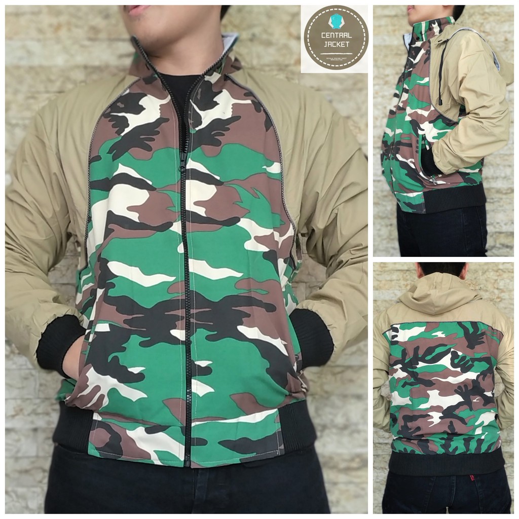 JAKET PRIA BOLAK BALIK MOTIF LORENG - JAKET LORENG PRIA HIGH QUALITY - CENTRAL JACKET