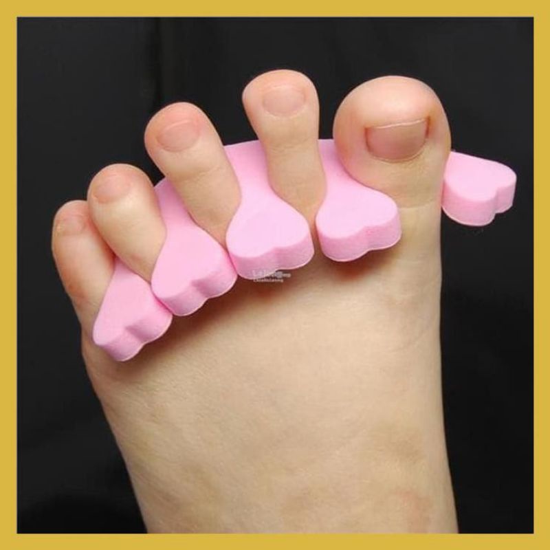 SEPASANG PEMISAH JARI NAIL ART ALAT MANICURE / FINGER TOE SEPARATOR pink / orange