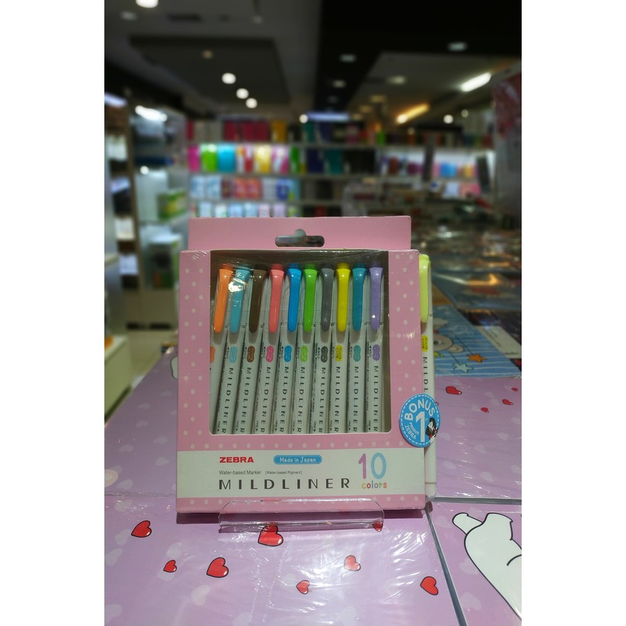 

Zebra Mildliner Set 10 pcs Free 1 pcs