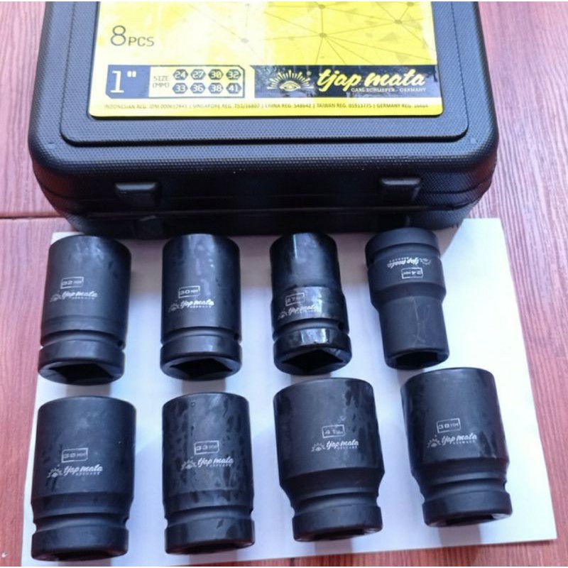 SOCKET IMPACT 8 PCS 1" TJAP MATA KUNCI RODA KUNCI SOCK