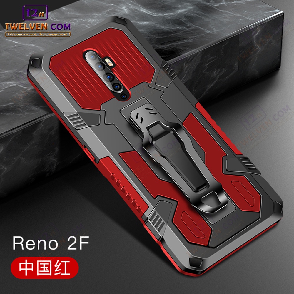 Case Shockproof Oppo Reno 2F Armor Hardcase Stand Clip