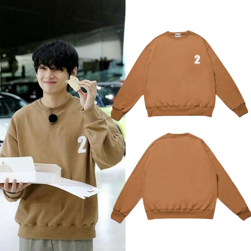 SWEATER BTS KIM TAEHYUNG LOGO 2 SWETER RUN BTS LENGAN PANJANG SWITER KPOP FLEECE TEBAL
