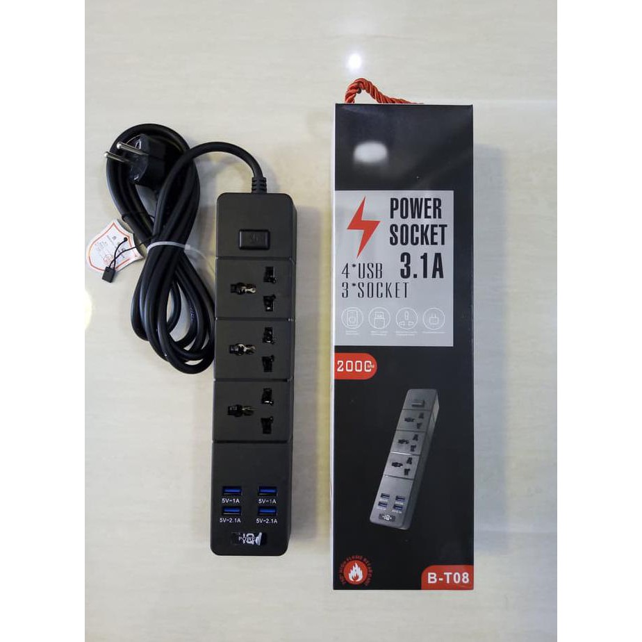 stop kontak port usb charger colokan listrik power socket B-T08
