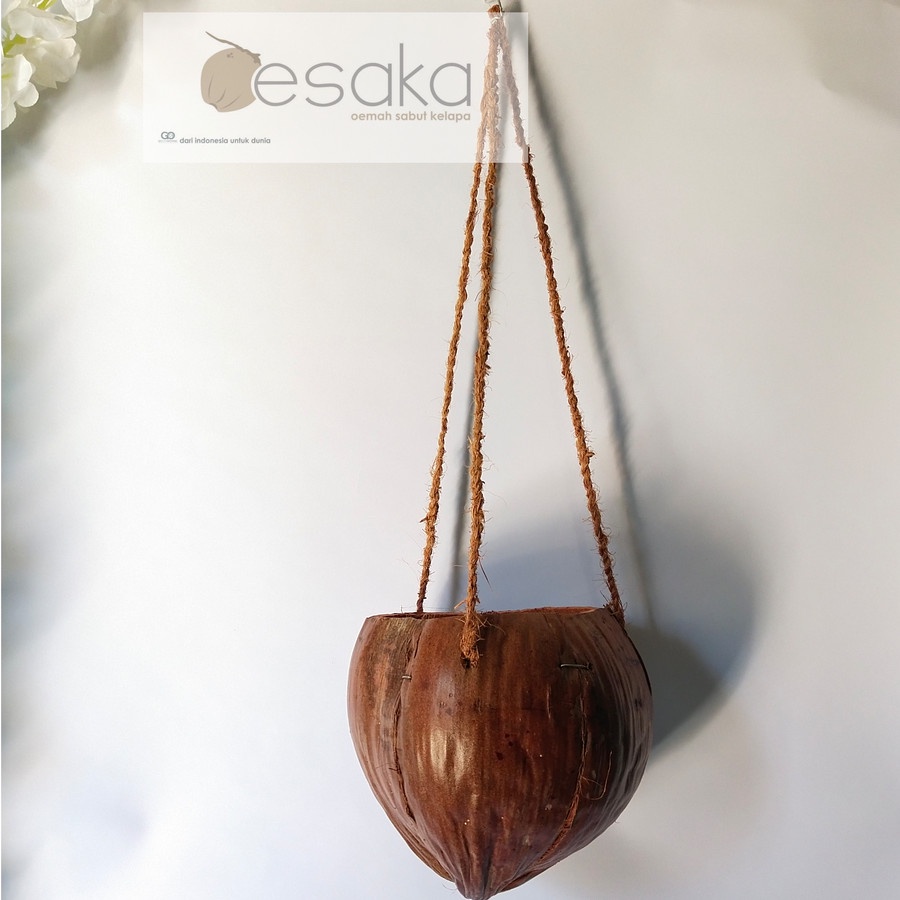pot gantung kulit kelapa pot anggrek gantung tali sabut kelapa panjang