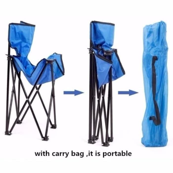 bangku lipat kursi lipat camping chair outdoor import ks840b   biru