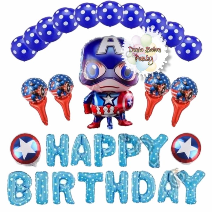 Balon foil set happy birthday / paket ulang tahun avenger