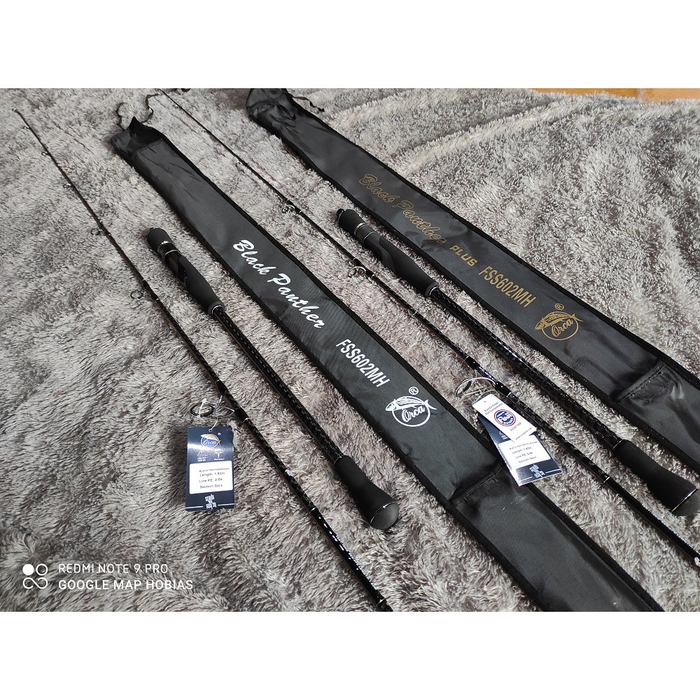 joran pancing FSS602MH dan FSS602H orca plus FUJI black panther 180