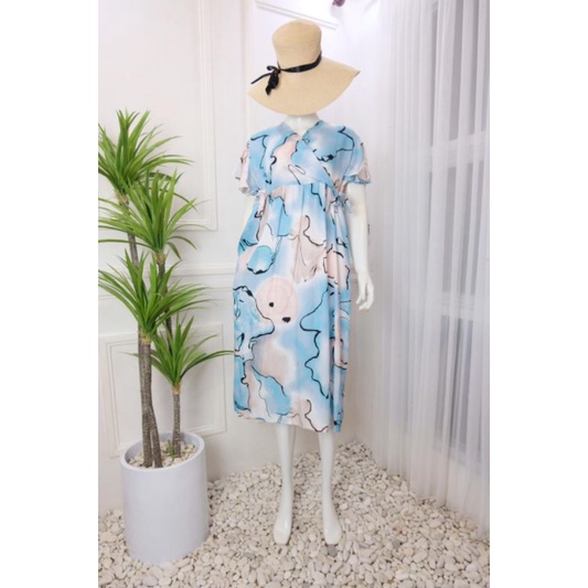 dress rayon premium model kimi dres import bahan rayon viscose motif bunga kekinian