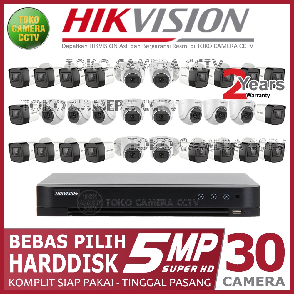 PAKET CCTV HIKVISION 5MP 32 CHANNEL 30 KAMERA