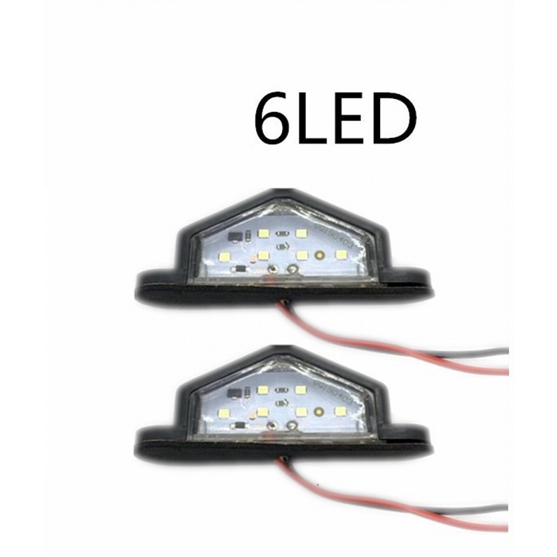 [1 Pcs Car Truck Trailer Car License Plate Light 6LED Lights] [12V 24V Bright 6smd License Plate Number Led Lamp ]