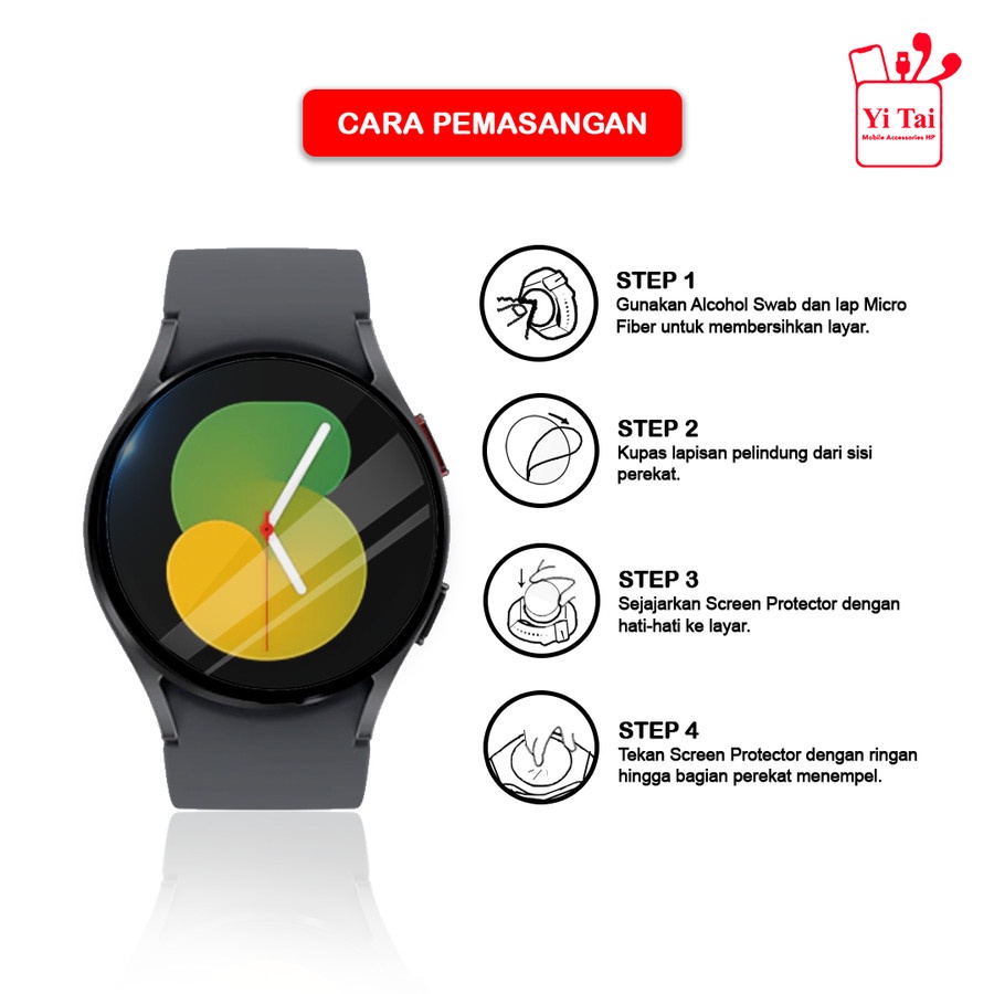 TEMPERED GLASS NANO 3D YI TAI SAMSUNG GALAXY WATCH 41MM 42MM 45MM 46MM PELINDUNG LAYAR - BD