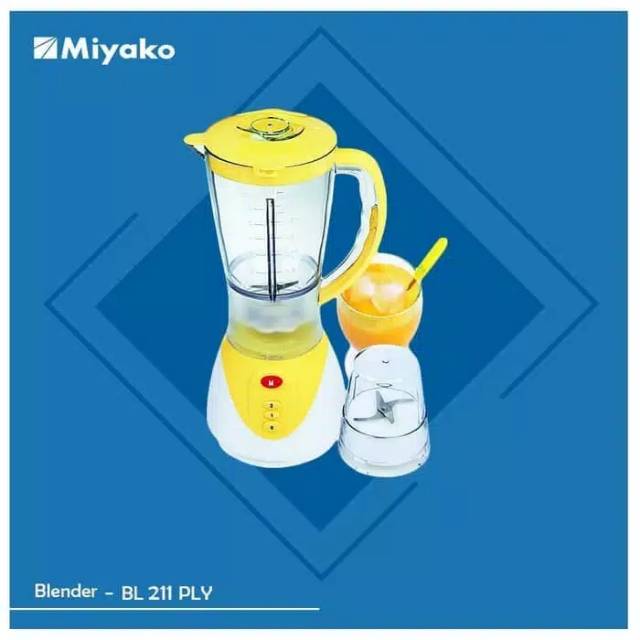 Miyako Blender 211PLY / BL 211 PLY (Plastik) - Kuning [1.5L] GARANSI RESMI
